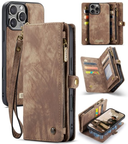 CASEME Etui Pokrowiec Portfel do iPhone 16 Pro Max brązowe