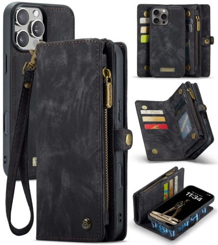 CASEME Etui Pokrowiec Portfel do iPhone 16 Pro Max czarne