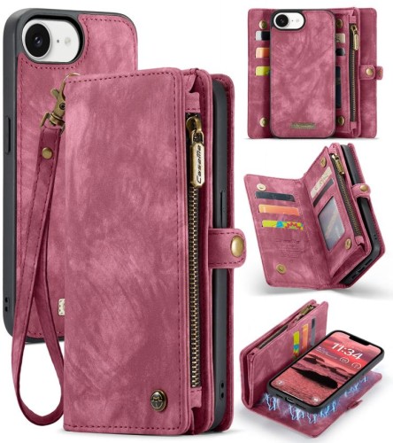 CASEME Czerwone Etui Pokrowiec Portfel do iPhone 16e