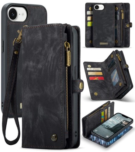 CASEME Czarne Etui Pokrowiec Portfel do iPhone 16e