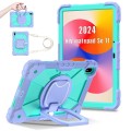 Pancerne Etui z Uchwytem i Paskiem do Huawei MatePad SE 11 2024 fioletowo-zielone
