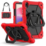 Pancerne Etui z Uchwytem i Paskiem do Huawei MatePad SE 11 2024 czerwone
