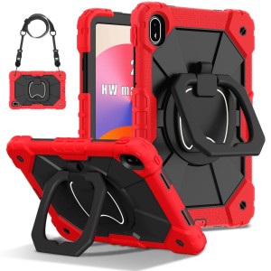 Pancerne Etui z Uchwytem i Paskiem do Huawei MatePad SE 11 2024 czerwone
