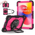 Pancerne Etui z Uchwytem i Paskiem do Huawei MatePad SE 11 2024 różowo-czarne