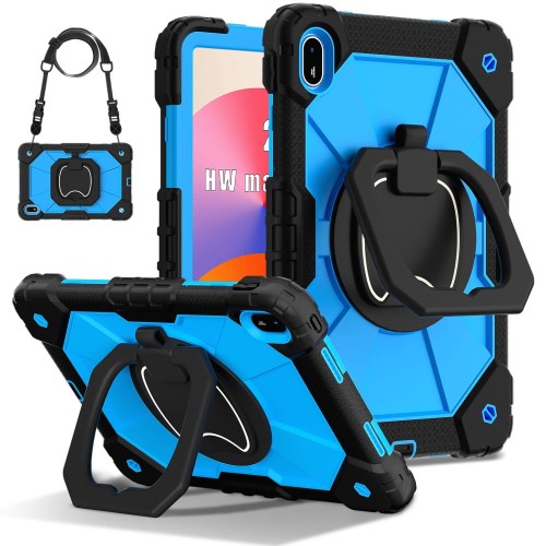 Pancerne Etui z Uchwytem i Paskiem do Huawei MatePad SE 11 2024 niebieskie