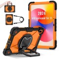 Pancerne Etui z Uchwytem i Paskiem do Huawei MatePad SE 11 2024 pomarańczowe