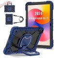 Pancerne Etui z Uchwytem i Paskiem do Huawei MatePad SE 11 2024 granatowo-czarne