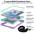 Pancerne Etui z Uchwytem i Paskiem do Huawei MatePad SE 11 2024 fioletowo-zielone