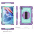 Pancerne Etui z Uchwytem i Paskiem do Huawei MatePad SE 11 2024 fioletowo-zielone