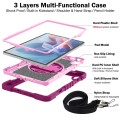 Pancerne Etui z Uchwytem i Paskiem do Huawei MatePad SE 11 2024 różowo-bordowo