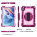 Pancerne Etui z Uchwytem i Paskiem do Huawei MatePad SE 11 2024 różowo-bordowo