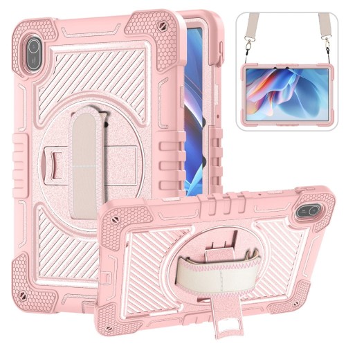 Pancerne Etui z Uchwytem i Paskiem do Huawei MatePad SE 11 2024 różowe