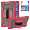 Pancerne Etui z Uchwytem i Paskiem do Huawei MatePad SE 11 2024 czerwone