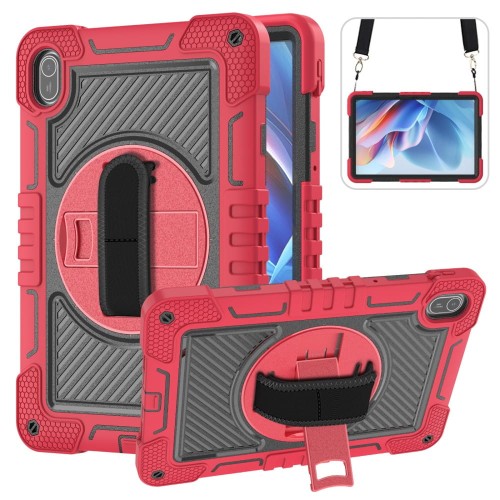 Pancerne Etui z Uchwytem i Paskiem do Huawei MatePad SE 11 2024 czerwone