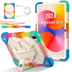 Mocne Etui z Uchwytem i Paskiem do Huawei MatePad SE 11 2024 kolorowe