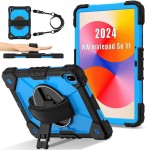 Mocne Etui z Uchwytem i Paskiem do Huawei MatePad SE 11 2024 niebieskie