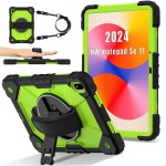 Mocne Etui z Uchwytem i Paskiem do Huawei MatePad SE 11 2024 zielone