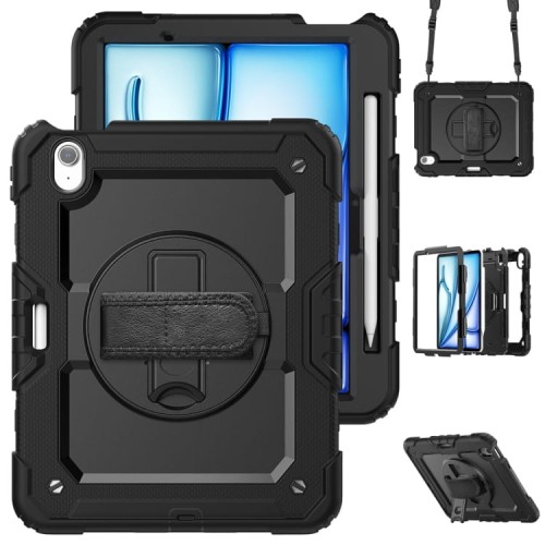 Pancerne Etui z Uchwytem i Paskiem do iPad Air 11 2025/2024 czarne
