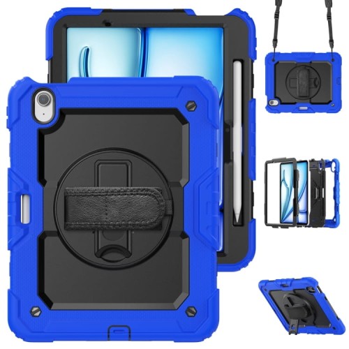 Pancerne Etui z Uchwytem i Paskiem do iPad Air 11 2025/2024 granatowe