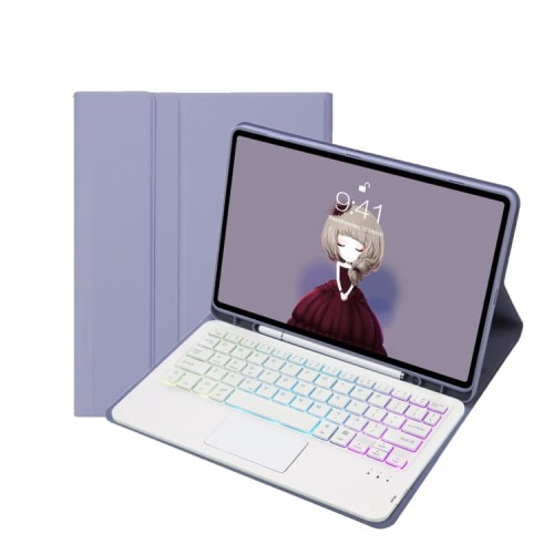 Fioletowe Etui Podświetlana Klawiatura z TouchPad do iPad Air 11 2025/2024