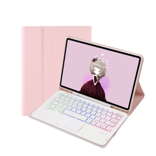Różowe Etui Podświetlana Klawiatura z TouchPad do iPad Air 11 2025/2024