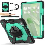 Mocne Etui z Uchwytem i Paskiem do Huawei MatePad Air 12 2024 zielone