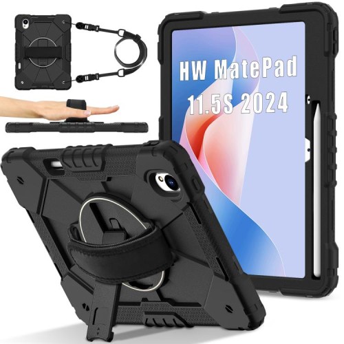 Pancerne Etui z Uchwytem i Paskiem do Huawei MatePad 11.5 S czarne