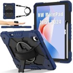 Pancerne Etui z Uchwytem i Paskiem do Huawei MatePad 11.5 S granatowe