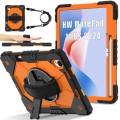Pancerne Etui z Uchwytem i Paskiem do Huawei MatePad 11.5 S pomarańczowe