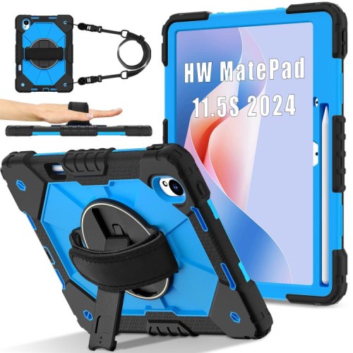 Pancerne Etui z Uchwytem i Paskiem do Huawei MatePad 11.5 S niebieskie