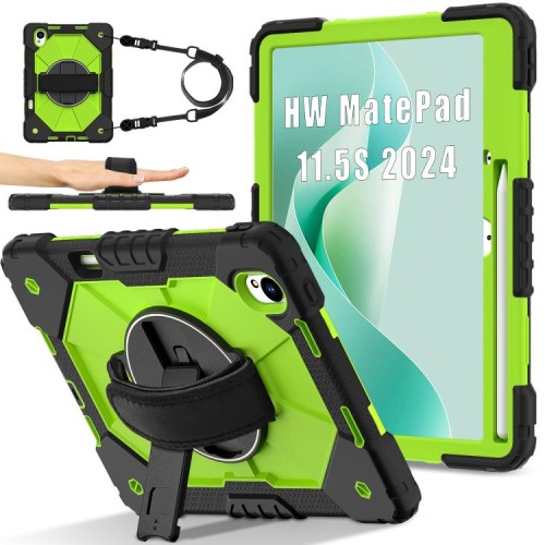 Pancerne Etui z Uchwytem i Paskiem do Huawei MatePad 11.5 S zielone