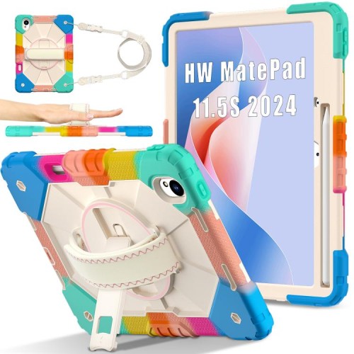 Pancerne Etui z Uchwytem i Paskiem do Huawei MatePad 11.5 S kolorowe