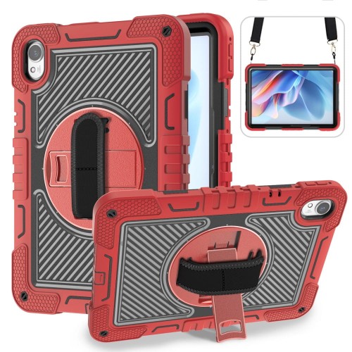 Pancerne Etui z Uchwytem i Paskiem do Huawei MatePad 11.5 S 2024 czerwone