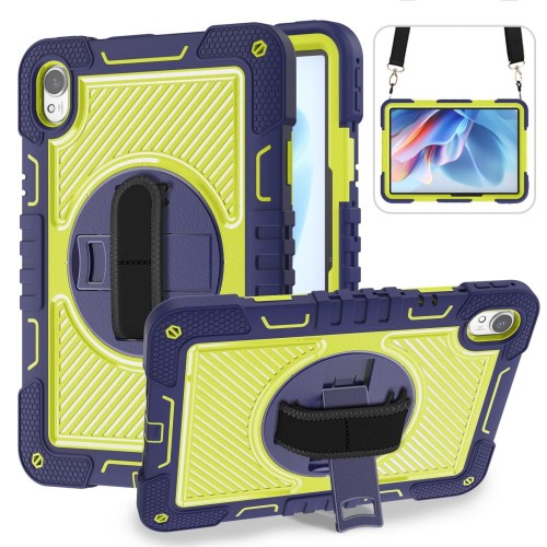 Pancerne Etui z Uchwytem i Paskiem do Huawei MatePad 11.5 S 2024 granatowo-zielone