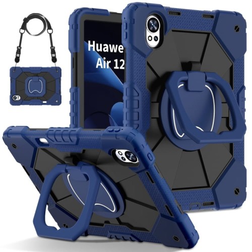 Mocne Etui z Uchwytem i Paskiem do Huawei MatePad Air 12 2024 granatowe