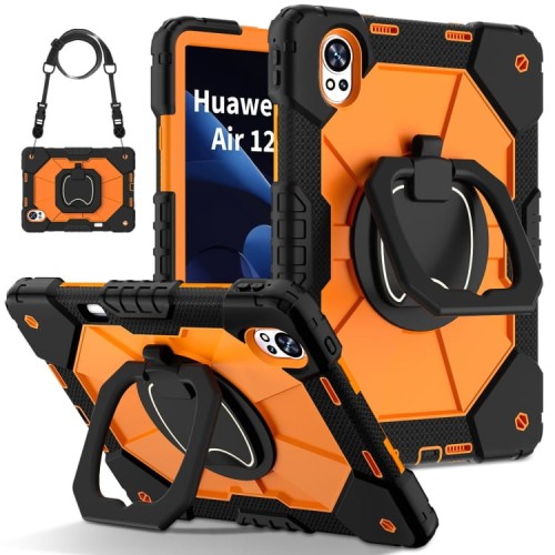 Mocne Etui z Uchwytem i Paskiem do Huawei MatePad Air 12 2024 pomarańczowe