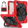 Mocne Etui z Uchwytem i Paskiem do Huawei MatePad Air 12 2024 czerwone