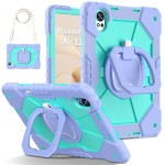 Mocne Etui z Uchwytem i Paskiem do Huawei MatePad Air 12 2024 fioletowo-zielone