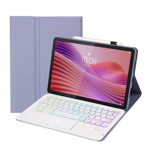Fioletowe Etui z Podświetlaną Klawiaturą z Touchpad do Lenovo Tab 10.1 2025