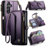 CASEME Etui Portfel Pokrowiec do Samsung Galaxy S25 fioletowe