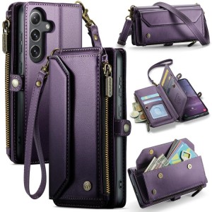CASEME Etui Portfel Pokrowiec do Samsung Galaxy S25 fioletowe