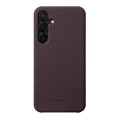 MELKCO Skórzane Etui Plecki Obudowa do Samsung Galaxy S25 fioletowe