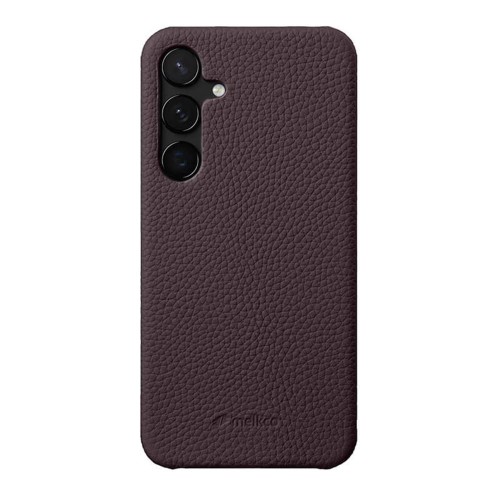 MELKCO Skórzane Etui Plecki Obudowa do Samsung Galaxy S25 fioletowe