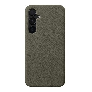 MELKCO Skórzane Etui Plecki Obudowa do Samsung Galaxy S25 szare