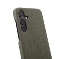 MELKCO Skórzane Etui Plecki Obudowa do Samsung Galaxy S25 szare