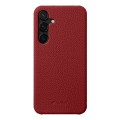 MELKCO Skórzane Etui Plecki Obudowa do Samsung Galaxy S25 czerwone