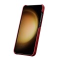 MELKCO Skórzane Etui Plecki Obudowa do Samsung Galaxy S25 czerwone