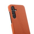MELKCO Skórzane Etui Plecki Obudowa do Samsung Galaxy S25 pomarańczowe