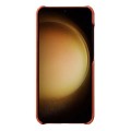 MELKCO Skórzane Etui Plecki Obudowa do Samsung Galaxy S25 pomarańczowe