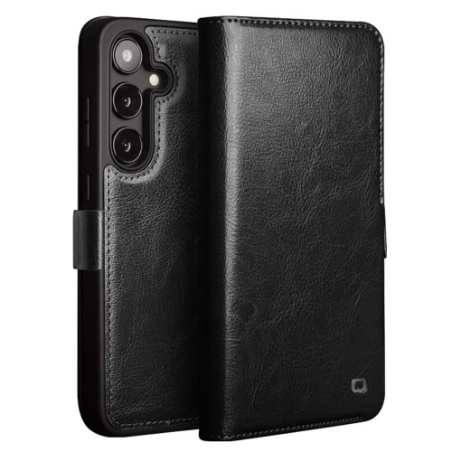 QIALINO Eleganckie Skórzane Etui do Samsung Galaxy S25 czarne